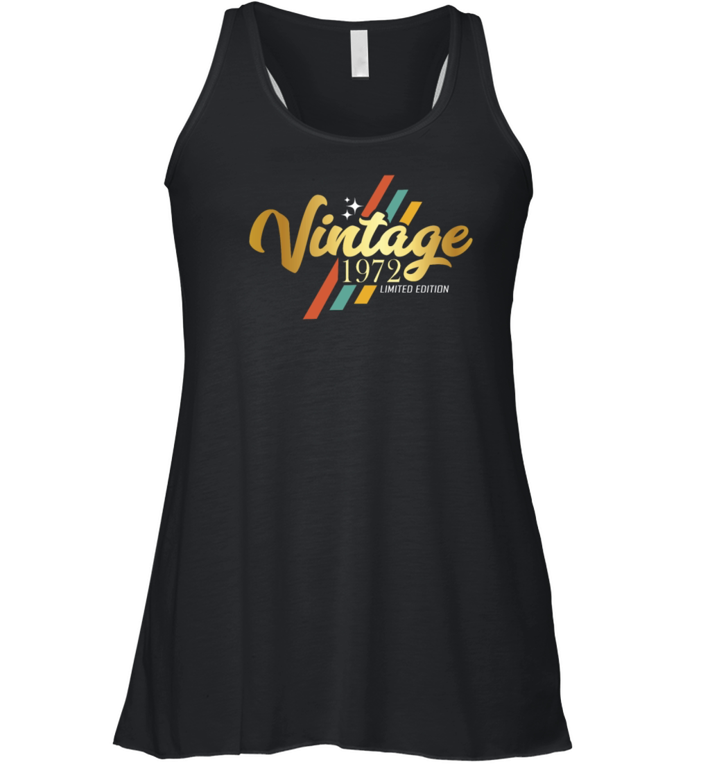 50th Birthday Vintage 1972 Women's Flowy Tank Top