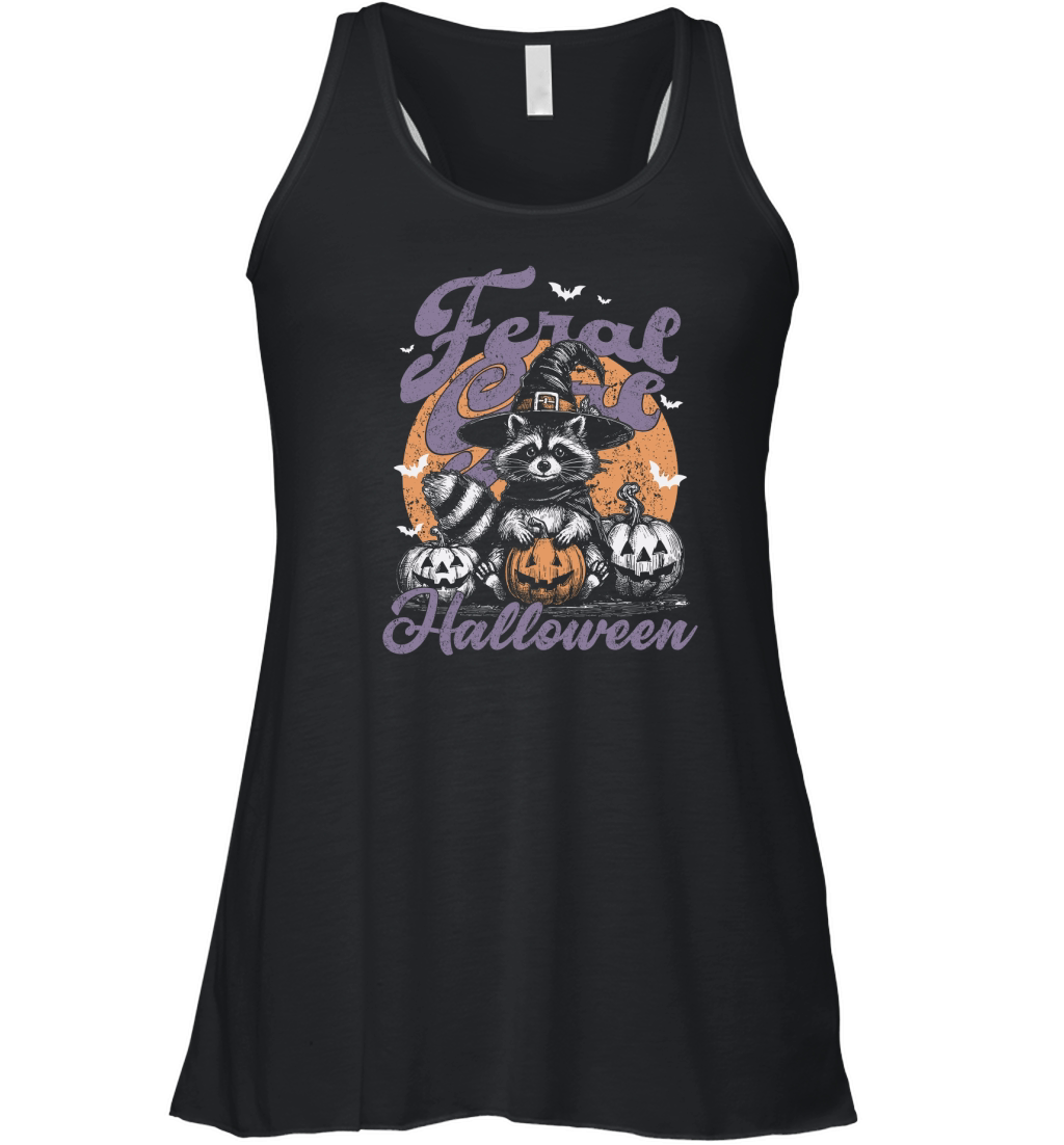 Feral girl Halloween Raccoon D Color Women's Flowy Tank Top