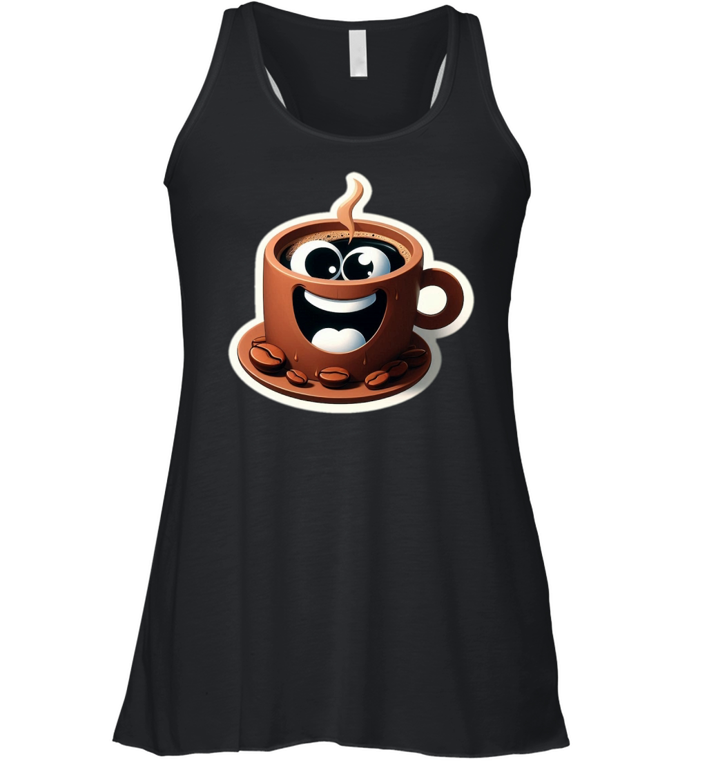 funny coffee cup sticker 5 Women's Flowy Tank Top