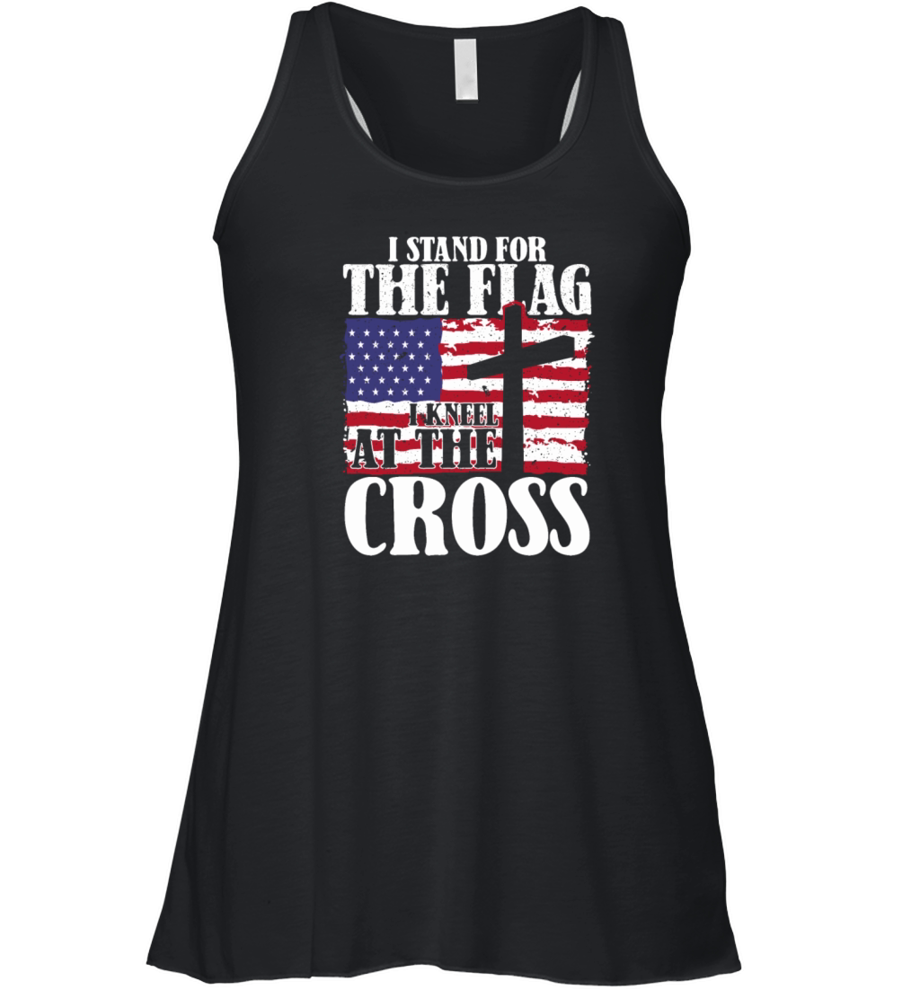 I Stand For The Flag And Kneel For The Cross USA Women's Flowy Tank Top