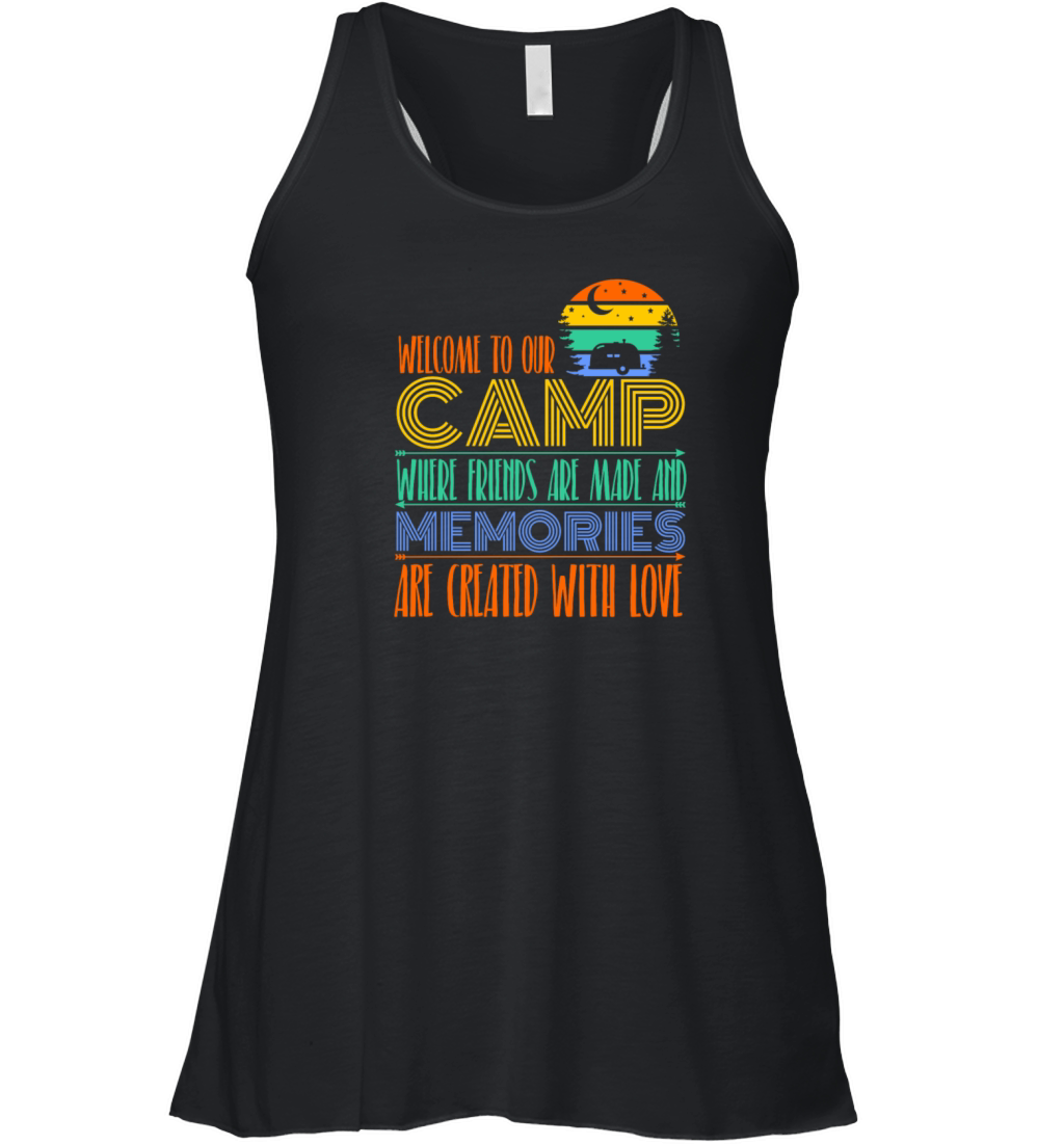 Welcome To Our Camp Colorful Camping Women's Flowy Tank Top