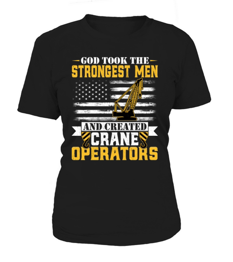 American Flag Crane Operator Patriotic Forklift Women's T-Shirt