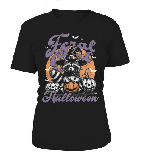 Feral girl Halloween Raccoon D Color Women's T-Shirt