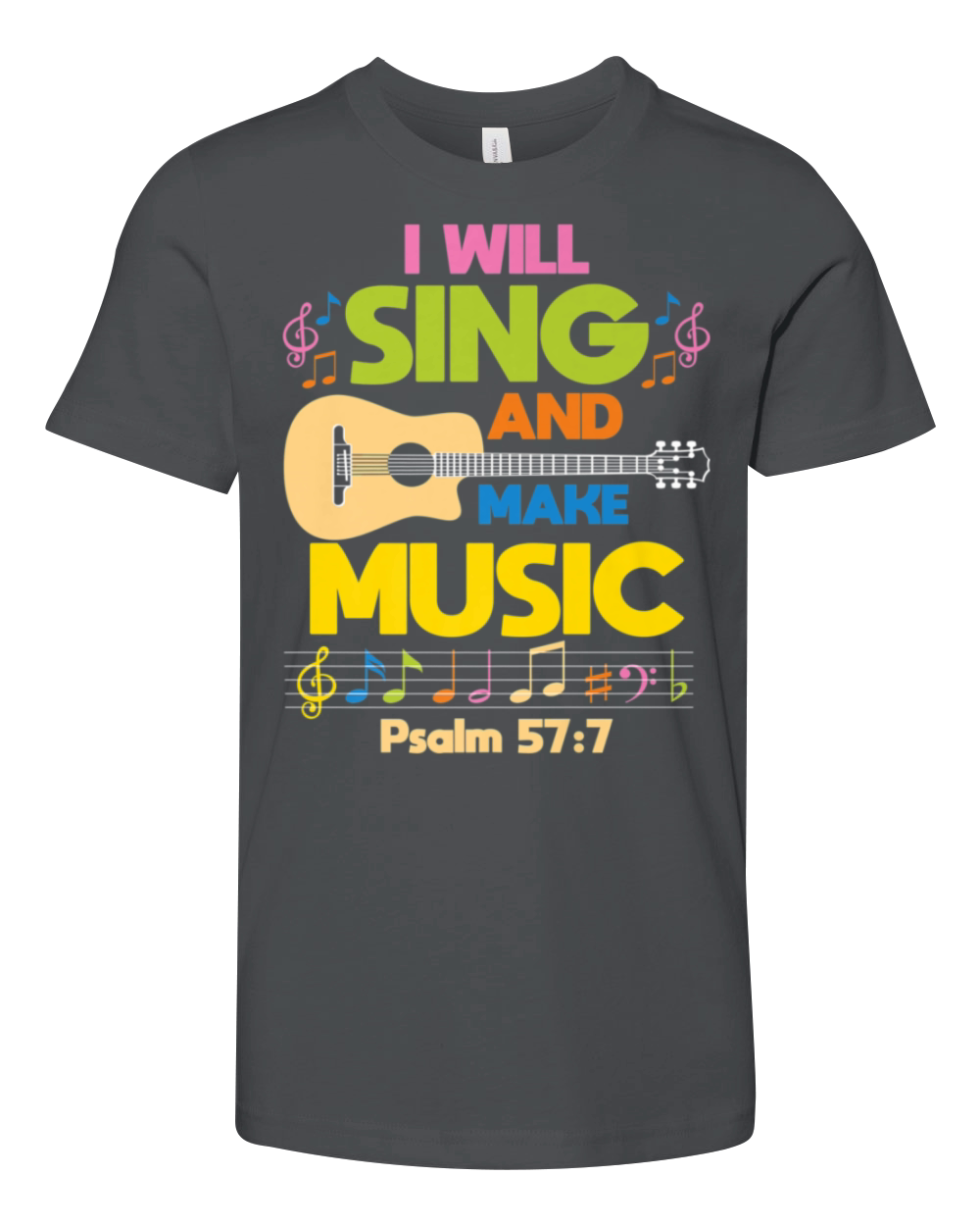 Christian Music Church Singer Guitar Jesus Rock Ba Youth Unisex Jersey Tee