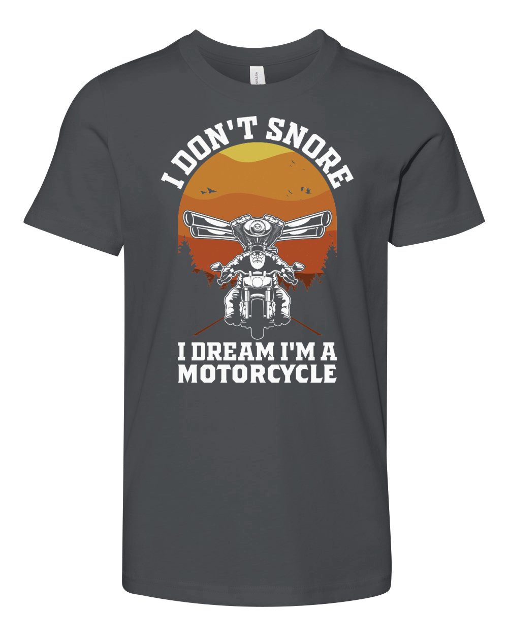 I Dont Snore I Dream Im A Motorcycle Funny Biker Quote Vintage Youth Unisex Jersey Tee