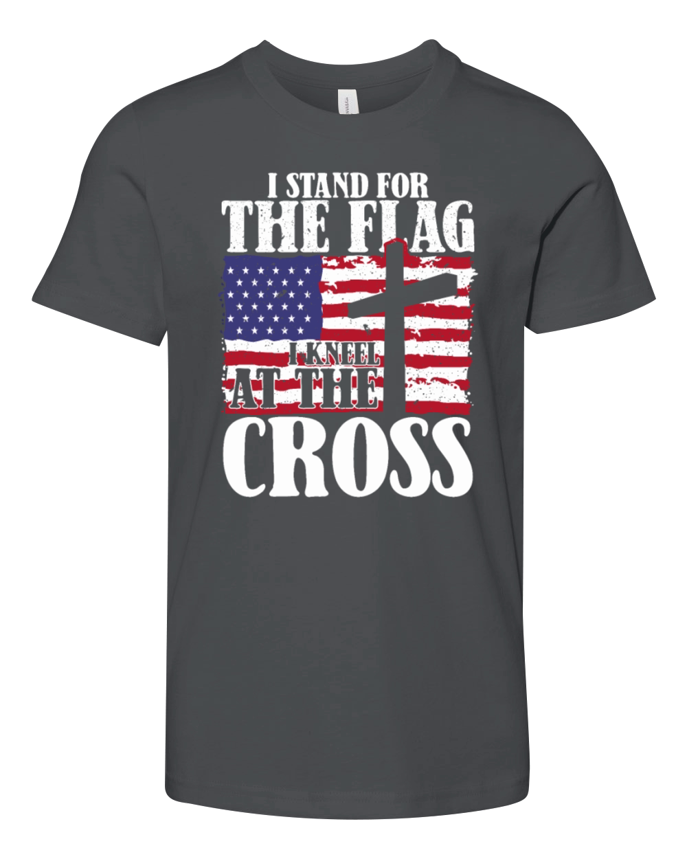 I Stand For The Flag And Kneel For The Cross USA Youth Unisex Jersey Tee