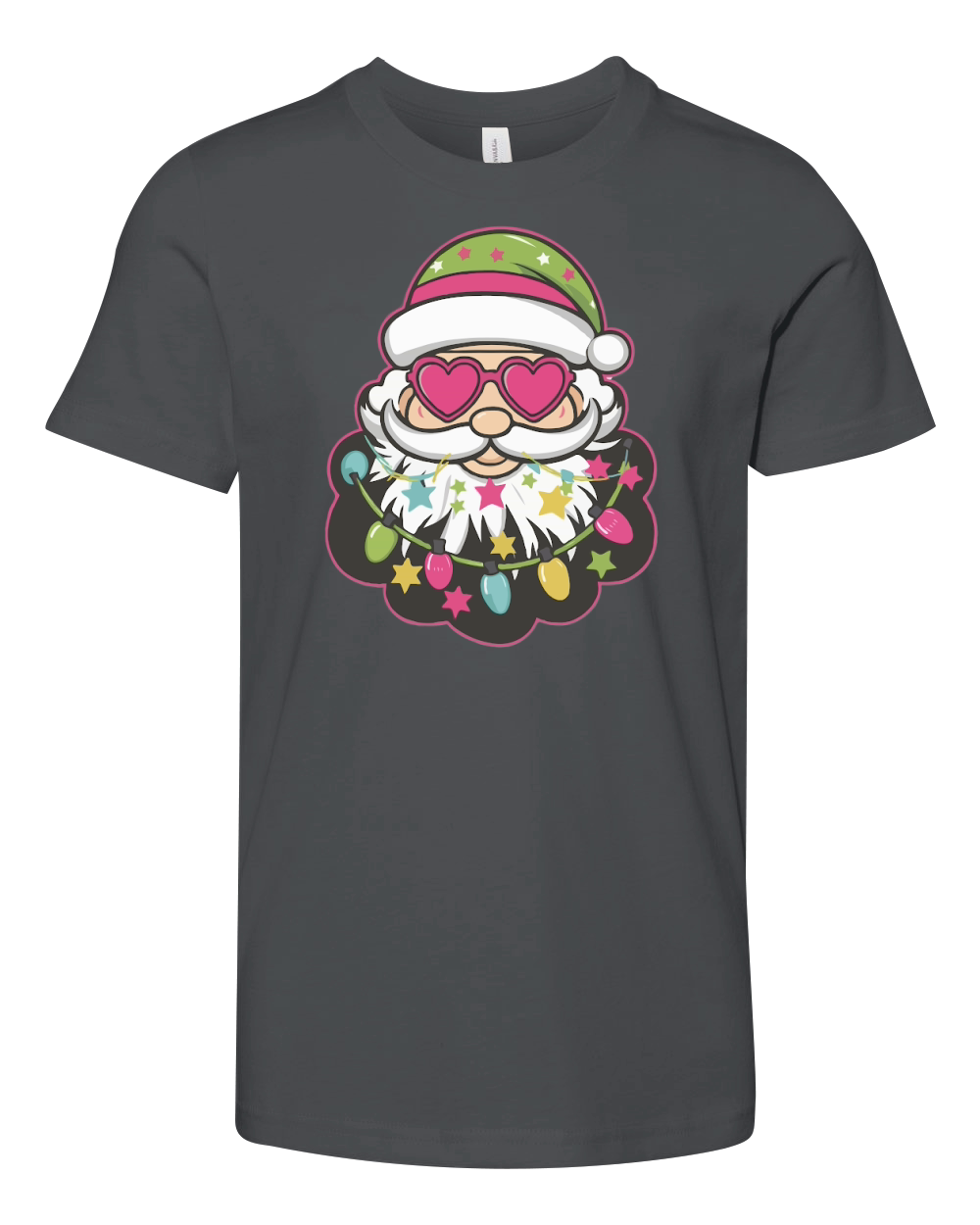 Vibrant Santa Colorful 2 Youth Unisex Jersey Tee