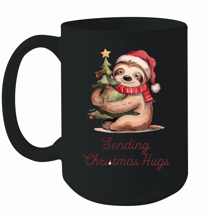 Sending Christmas Hugs Vintage Christmas Ceramic Mug