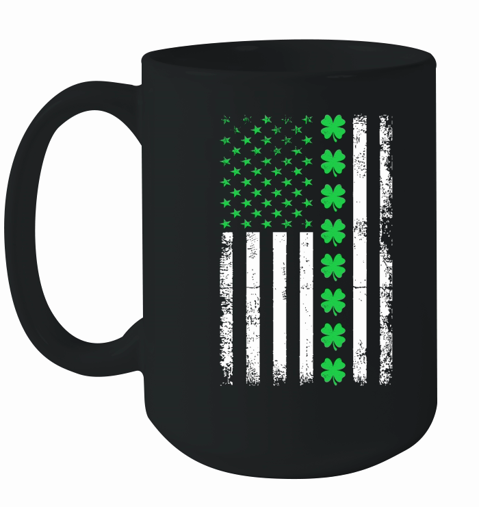 Vintage American Flag St. Patricks Day 2 Ceramic Mug