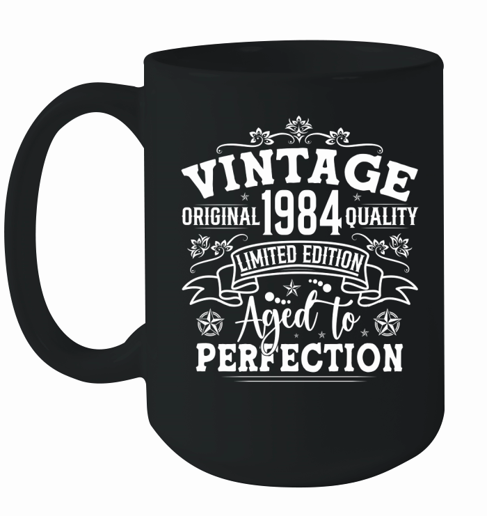 Vintage Birthday TShirt Design Bundle 1984 Ceramic Mug