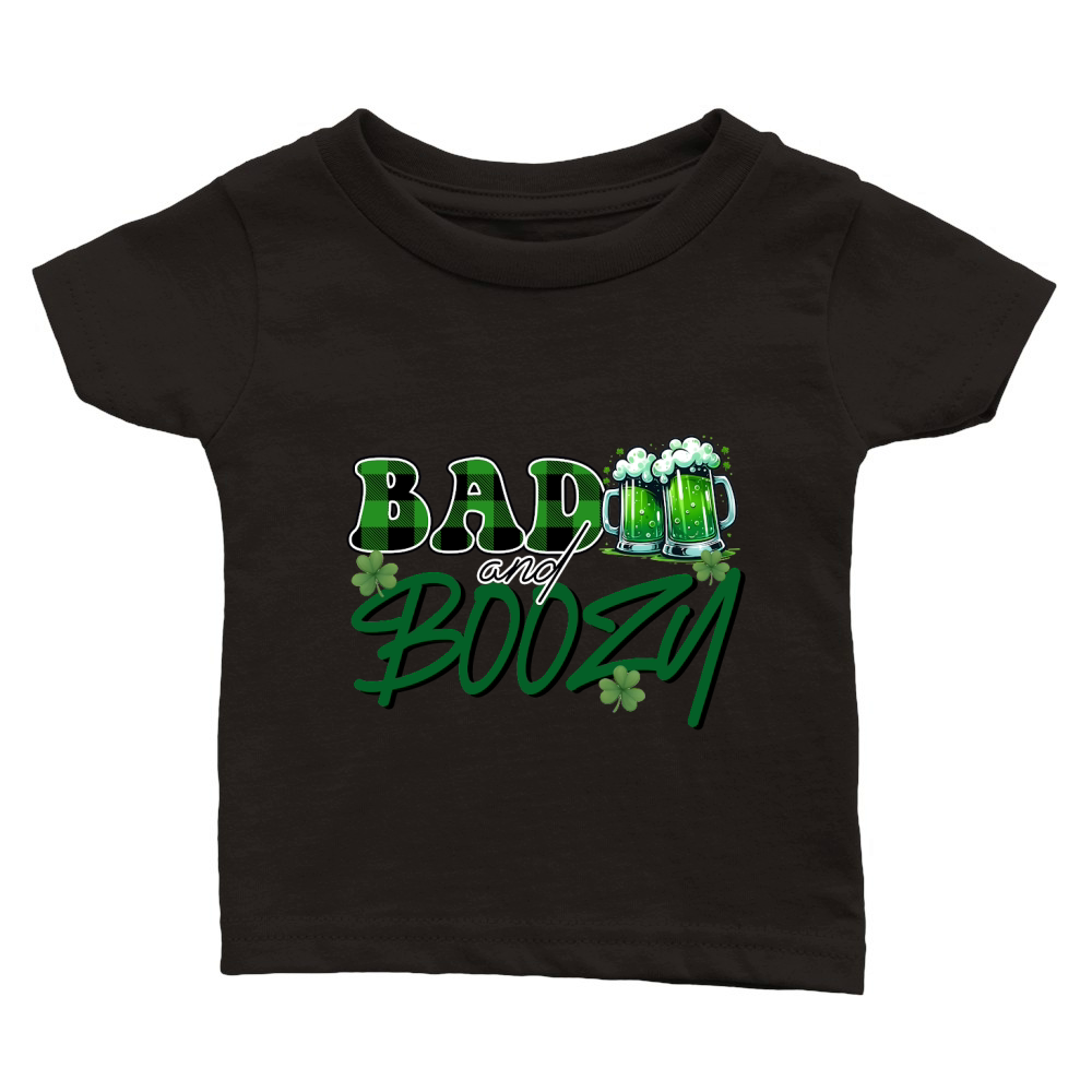 Bad and Boozy St Patricks Classic Baby Crewneck T-shirt