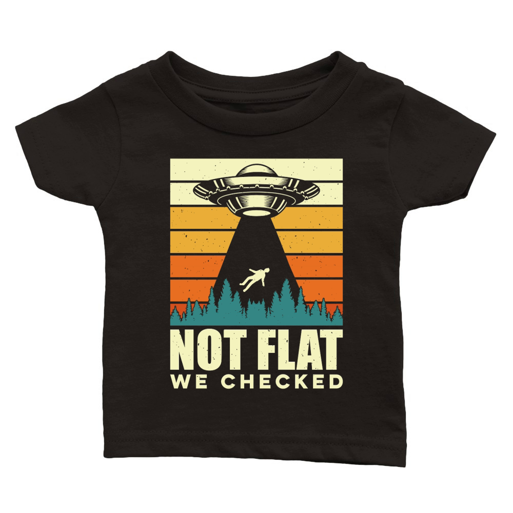 Funny Vintage UFO Alien not Flat we checked Classic Baby Crewneck T-shirt