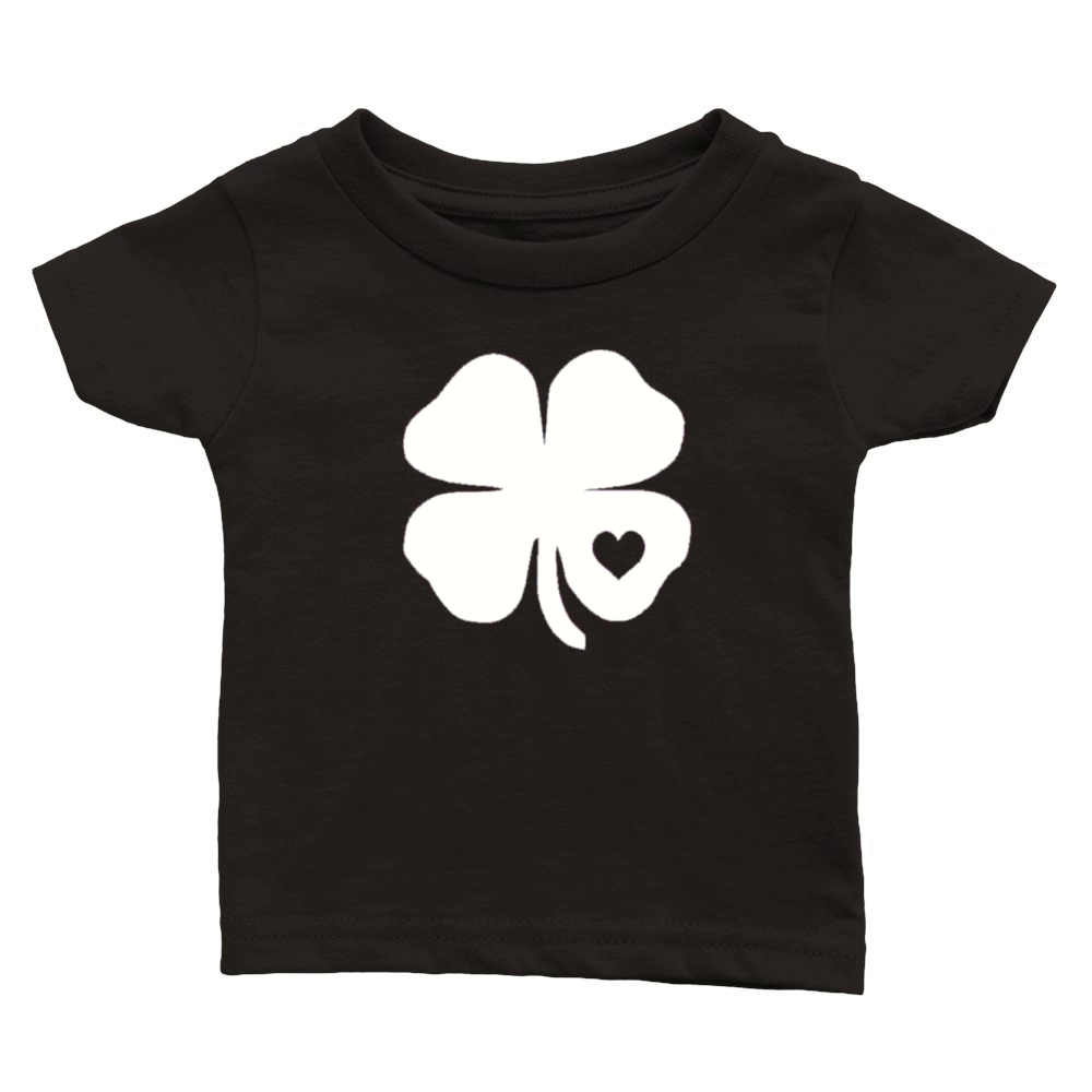 Irish Shamrock Clover Green Heart St Patrick s Da Classic Baby Crewneck T-shirt