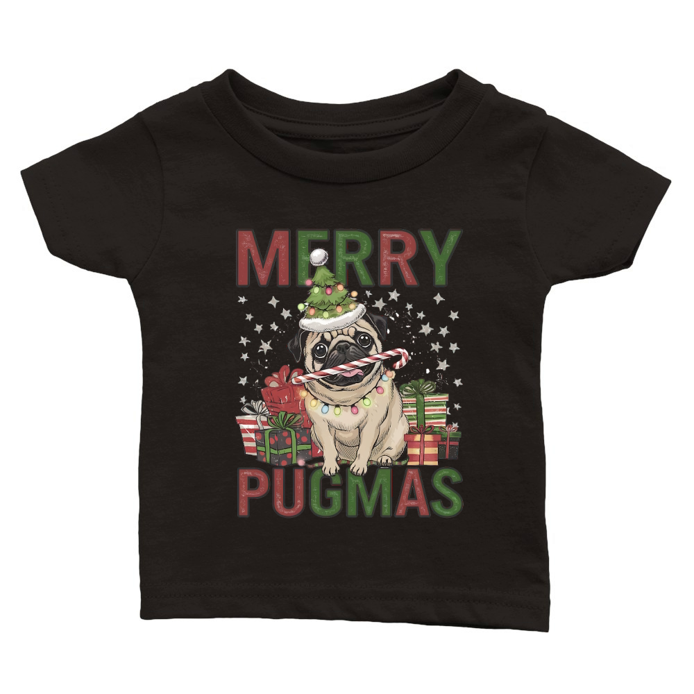 Merry pugmas 1 Classic Baby Crewneck T-shirt