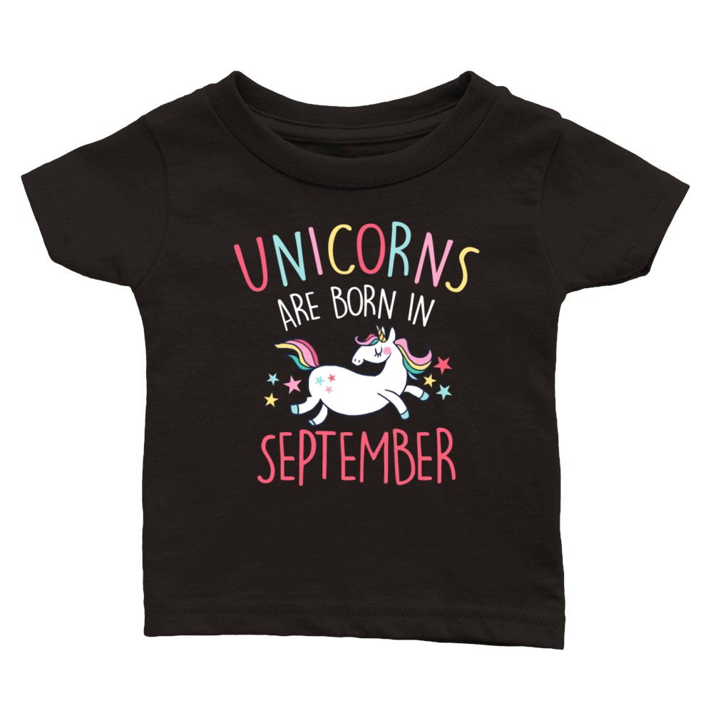 Unicorns Are Born In September Classic Baby Crewneck T-shirt
