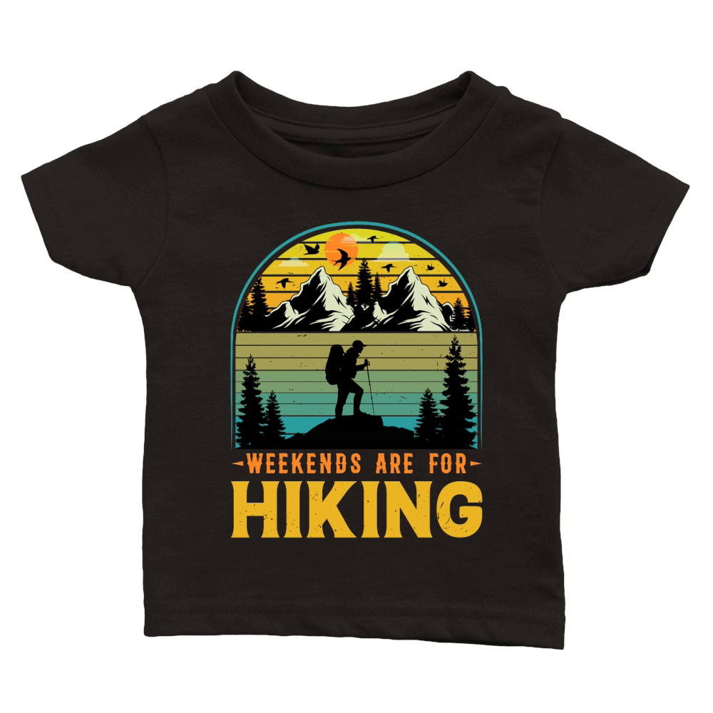 Weekends Are For Hiking T Shirt Design (1) Classic Baby Crewneck T-shirt