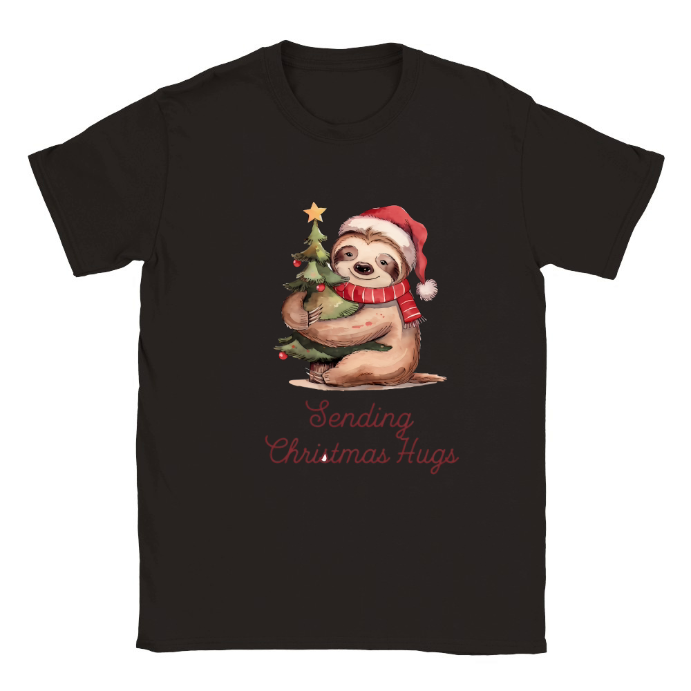 Sending Christmas Hugs Vintage Christmas Classic Kids Crewneck T-shirt
