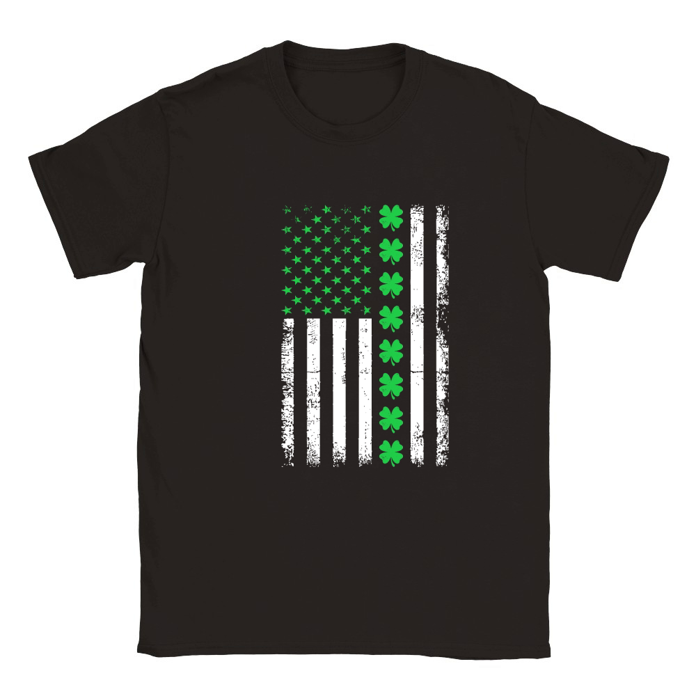 Vintage American Flag St. Patricks Day 2 Classic Kids Crewneck T-shirt