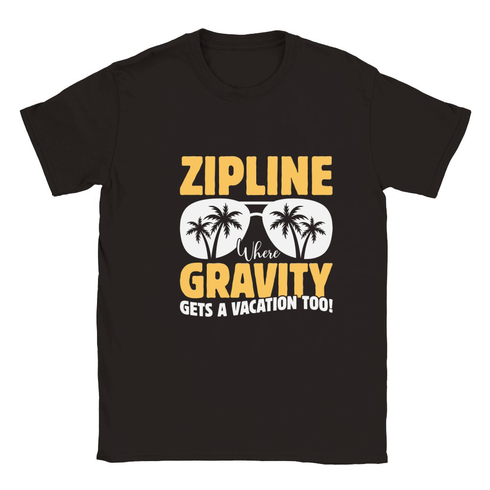Zipline Where Gravity Gets A Vacation Too Ziplining Classic Kids Crewneck T-shirt