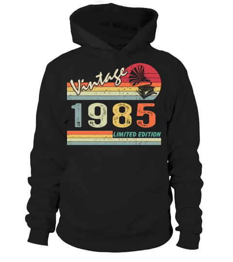 Vintage Gramophone 37th birthday 1985 37 years old Hoodie Unisex