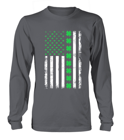 Vintage American Flag St. Patricks Day 2 Long sleeved Unisex