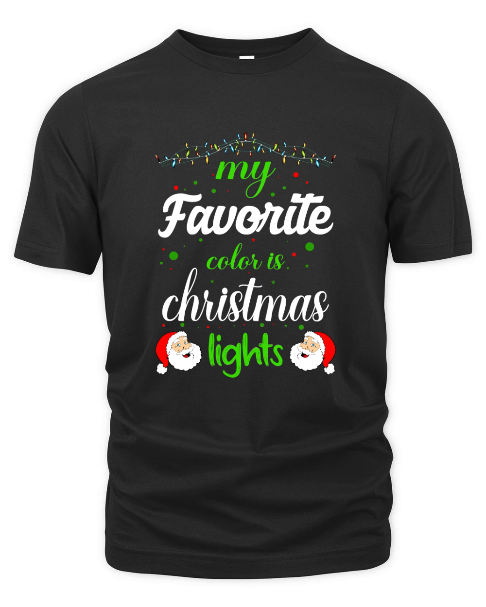 My Favorite Color is Christmas Lights Organic Unisex T-shirt