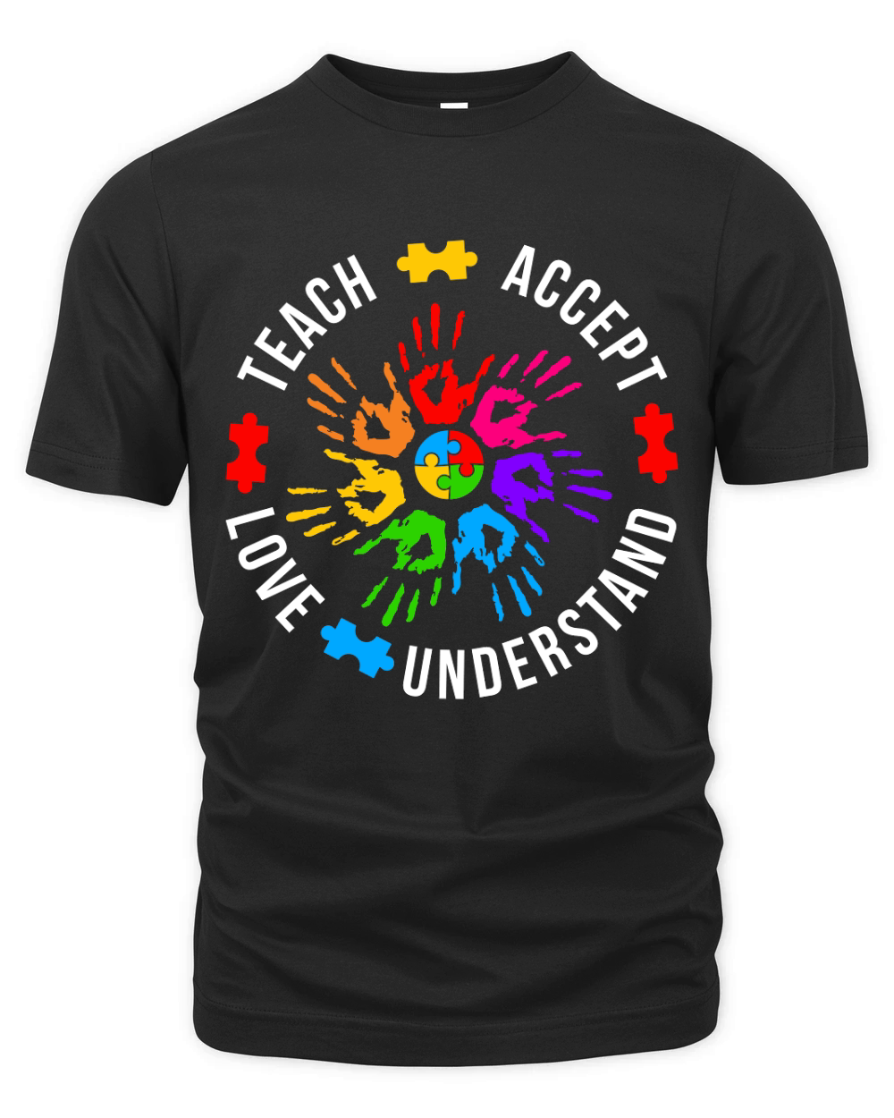 Teach Accept Understand Love Autism Organic Unisex T-shirt
