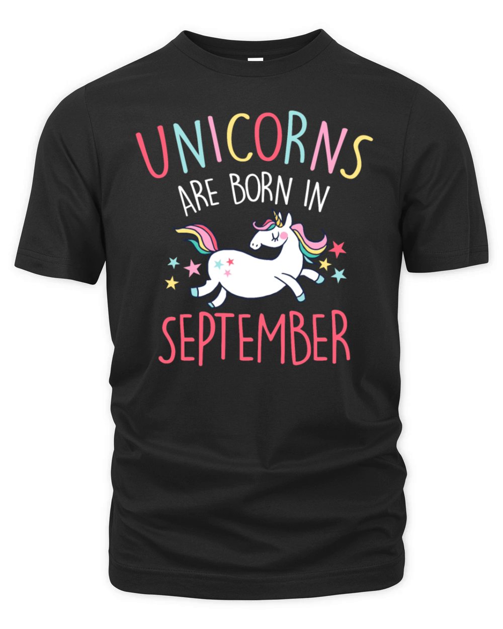 Unicorns Are Born In September Organic Unisex T-shirt