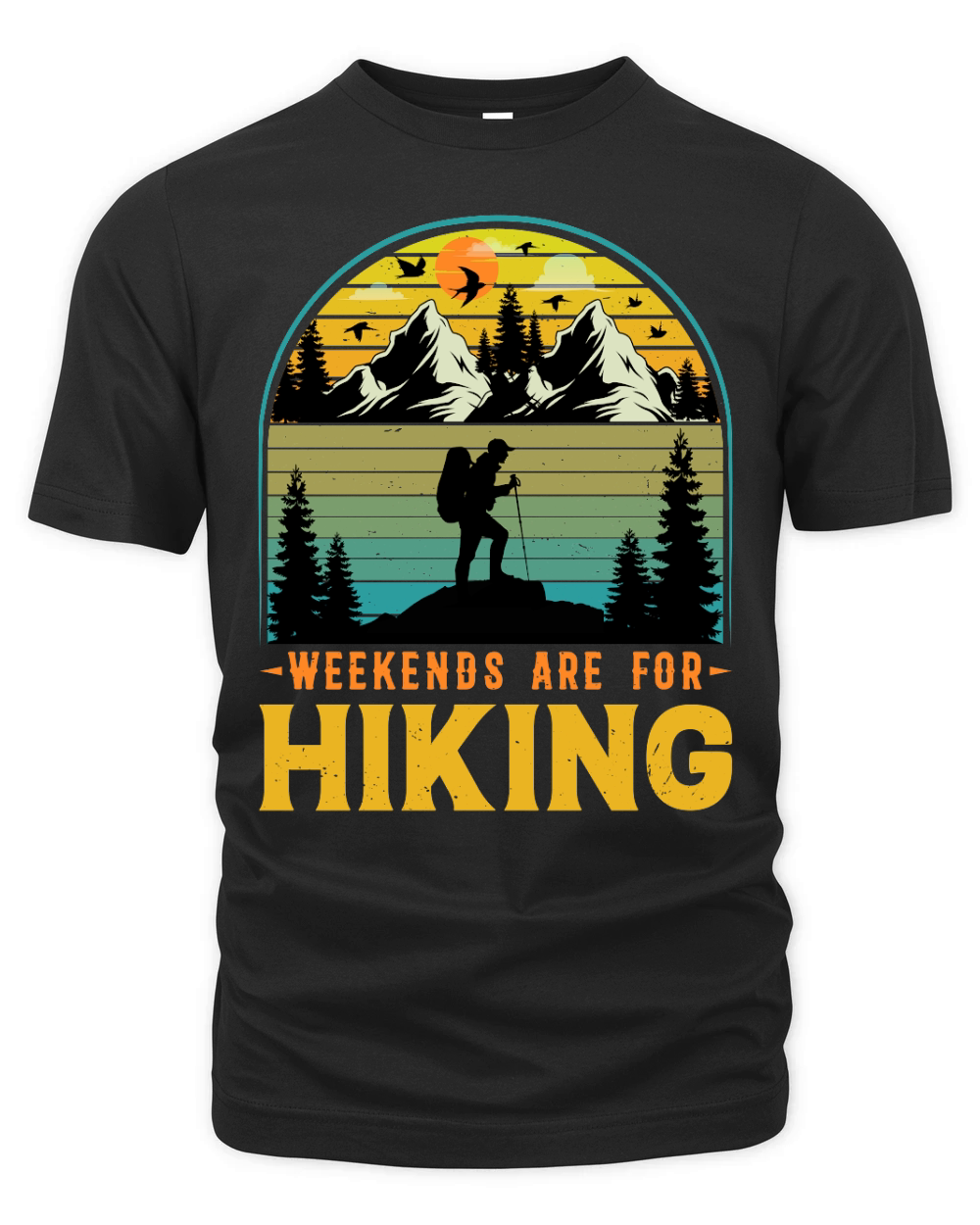 Weekends Are For Hiking T Shirt Design (1) Organic Unisex T-shirt