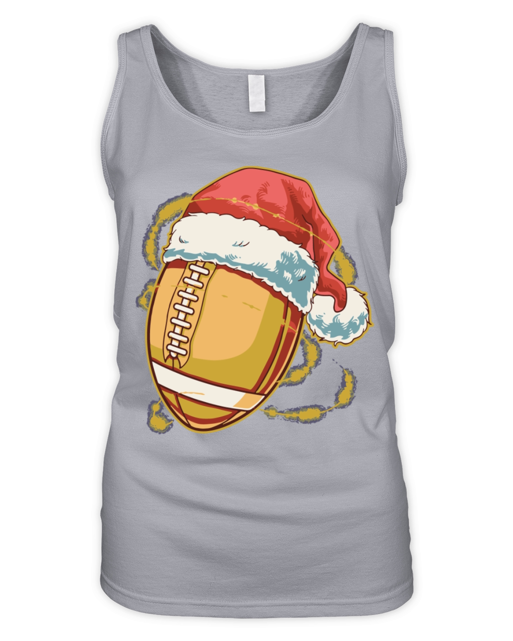 Christmas Football Ball Santa Hat Funny Sport Organic Women's Tank Top