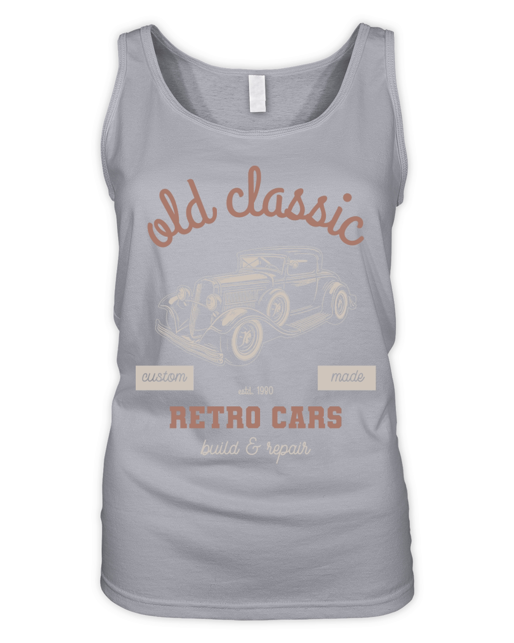 old calssic car vector graphics poster  (1) Organic Women's Tank Top