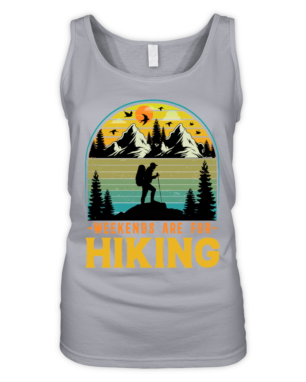 Weekends Are For Hiking T Shirt Design (1) Organic Women's Tank Top