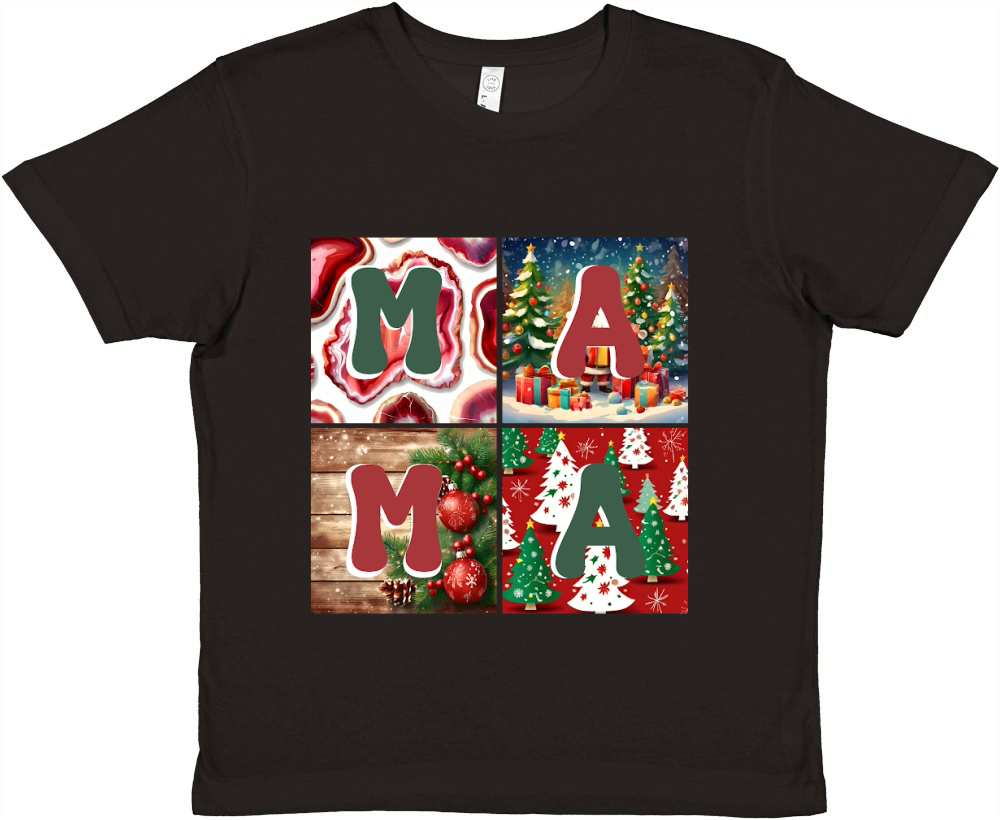 Boho Christmas Mama, Christmas Mom Premium Kids Crewneck T-shirt