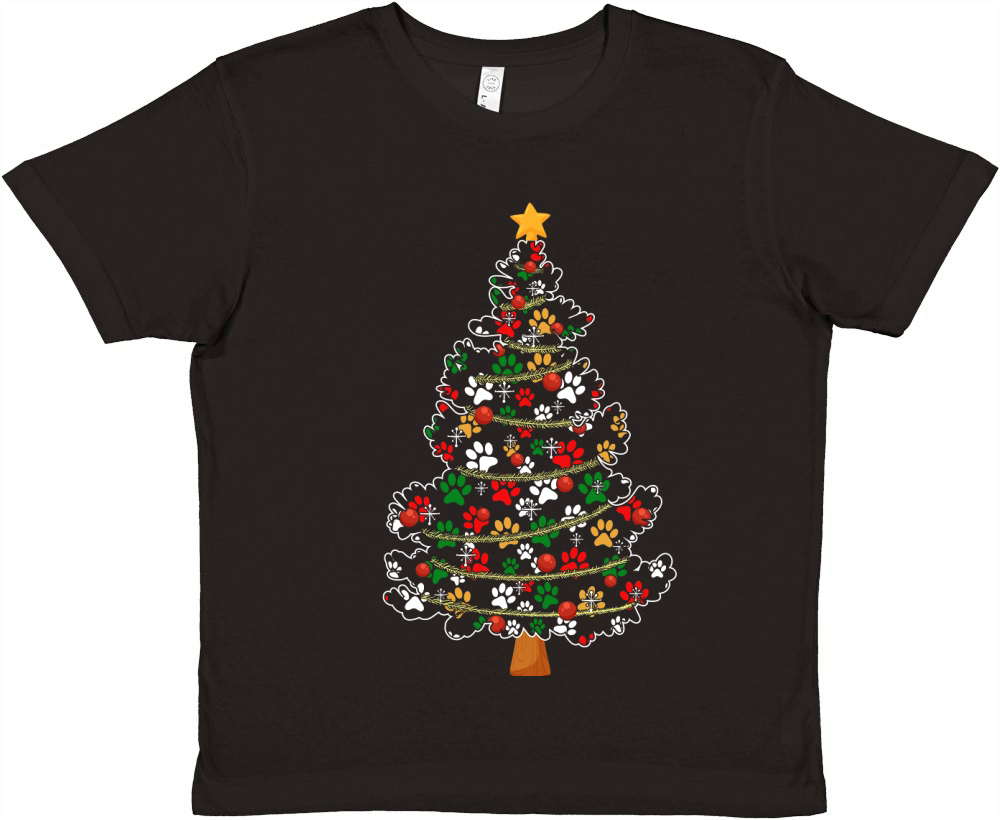 Christmas Paw tree Premium Kids Crewneck T-shirt