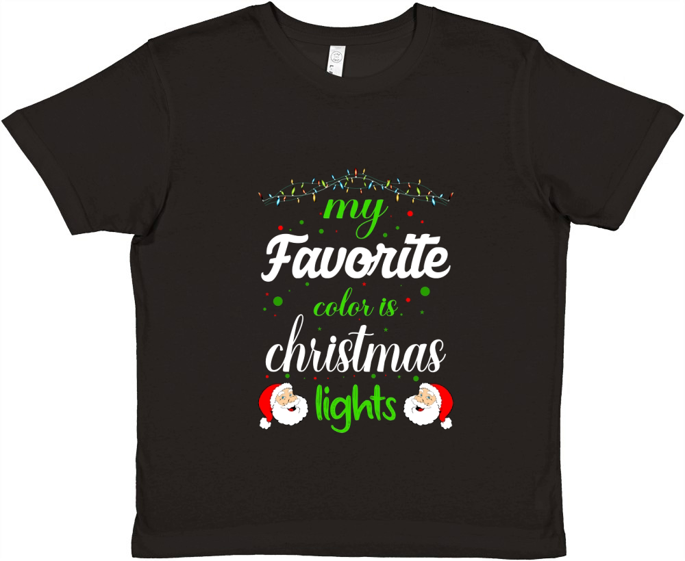 My Favorite Color is Christmas Lights Premium Kids Crewneck T-shirt
