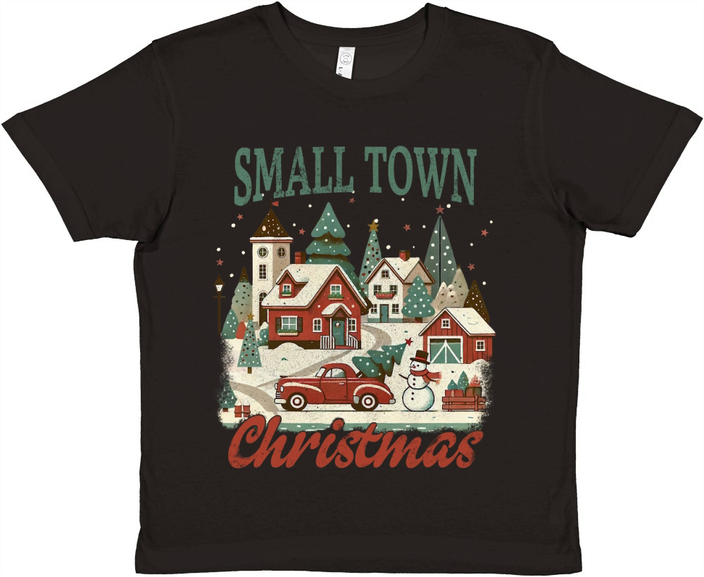 Small Town Christmas Premium Kids Crewneck T-shirt