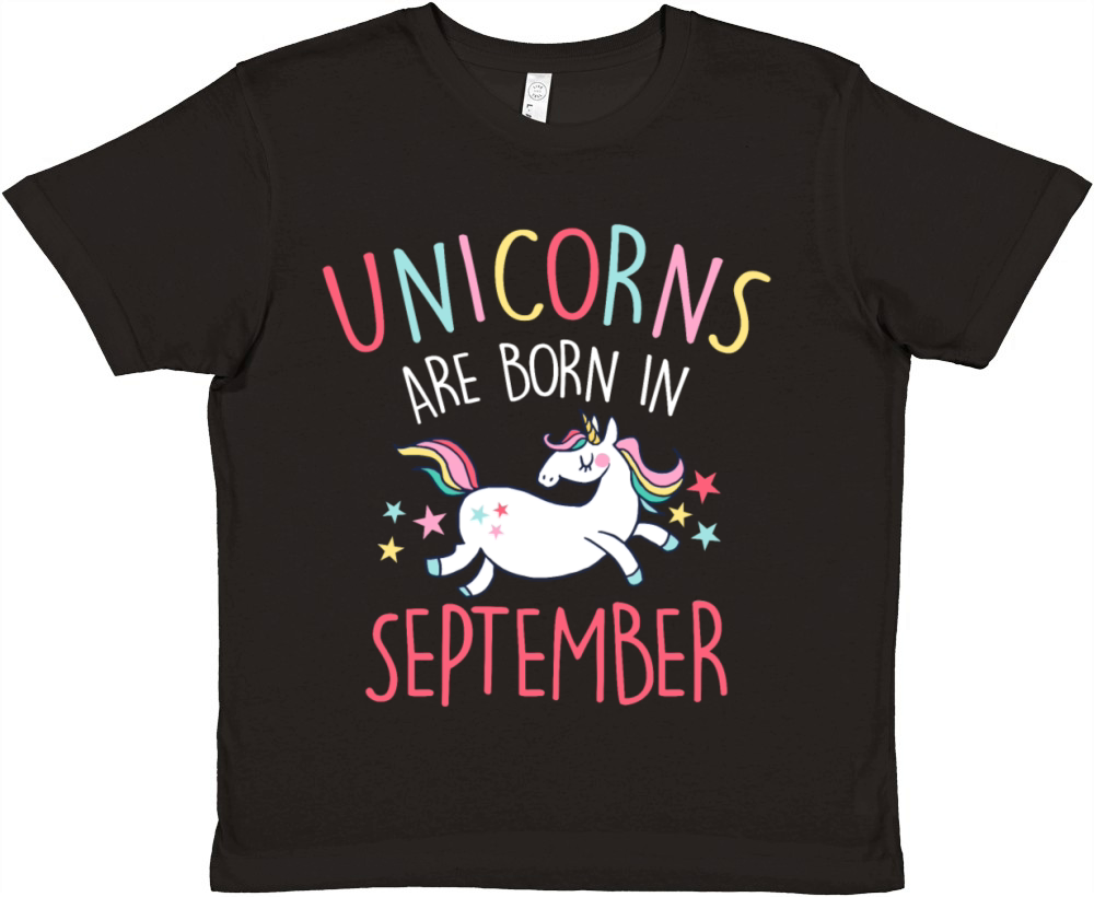 Unicorns Are Born In September Premium Kids Crewneck T-shirt