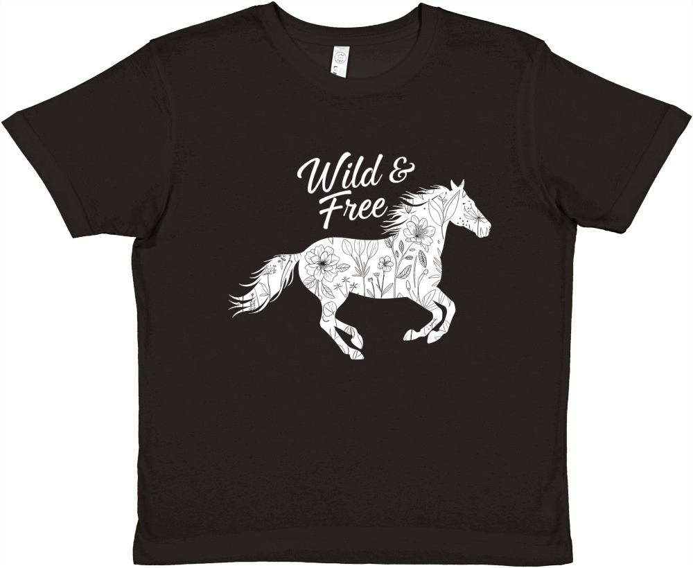 Wild & Free Horse Premium Kids Crewneck T-shirt