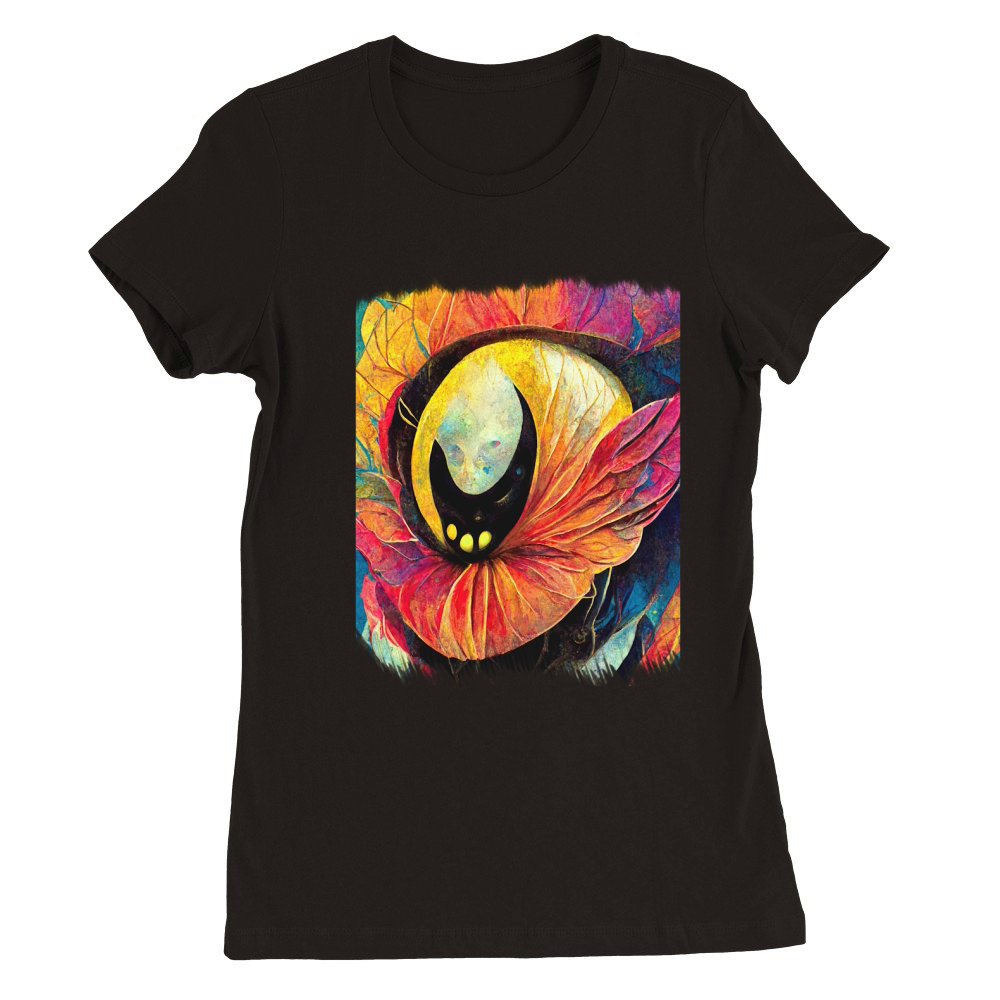 Vintage Alien Flower Art Premium Womens Crewneck T-shirt