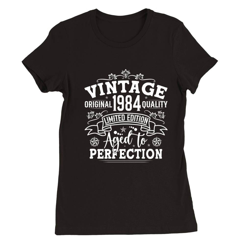 Vintage Birthday TShirt Design Bundle 1984 Premium Womens Crewneck T-shirt