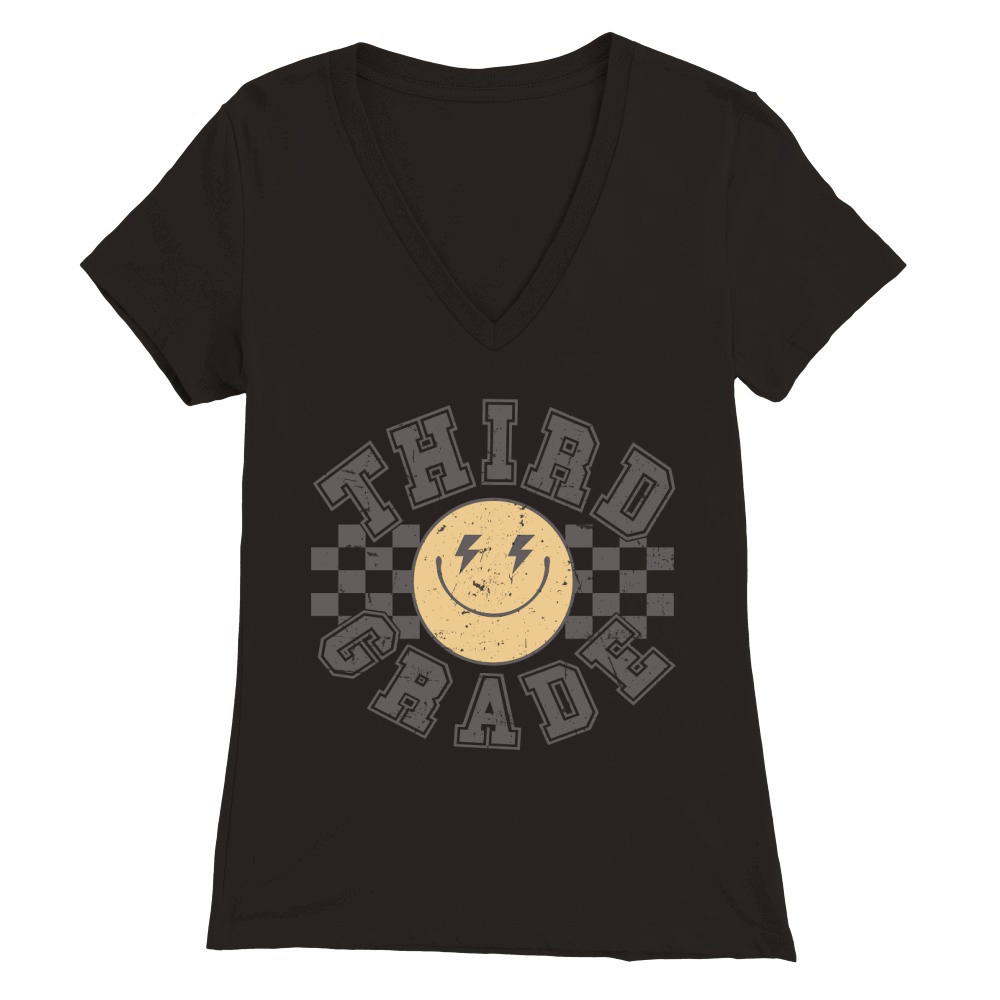 3rd grade checkered Premium Womens V-Neck T-shirt