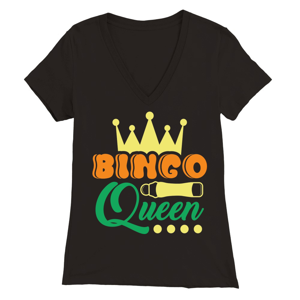 Bingo Queen 03 Premium Womens V-Neck T-shirt