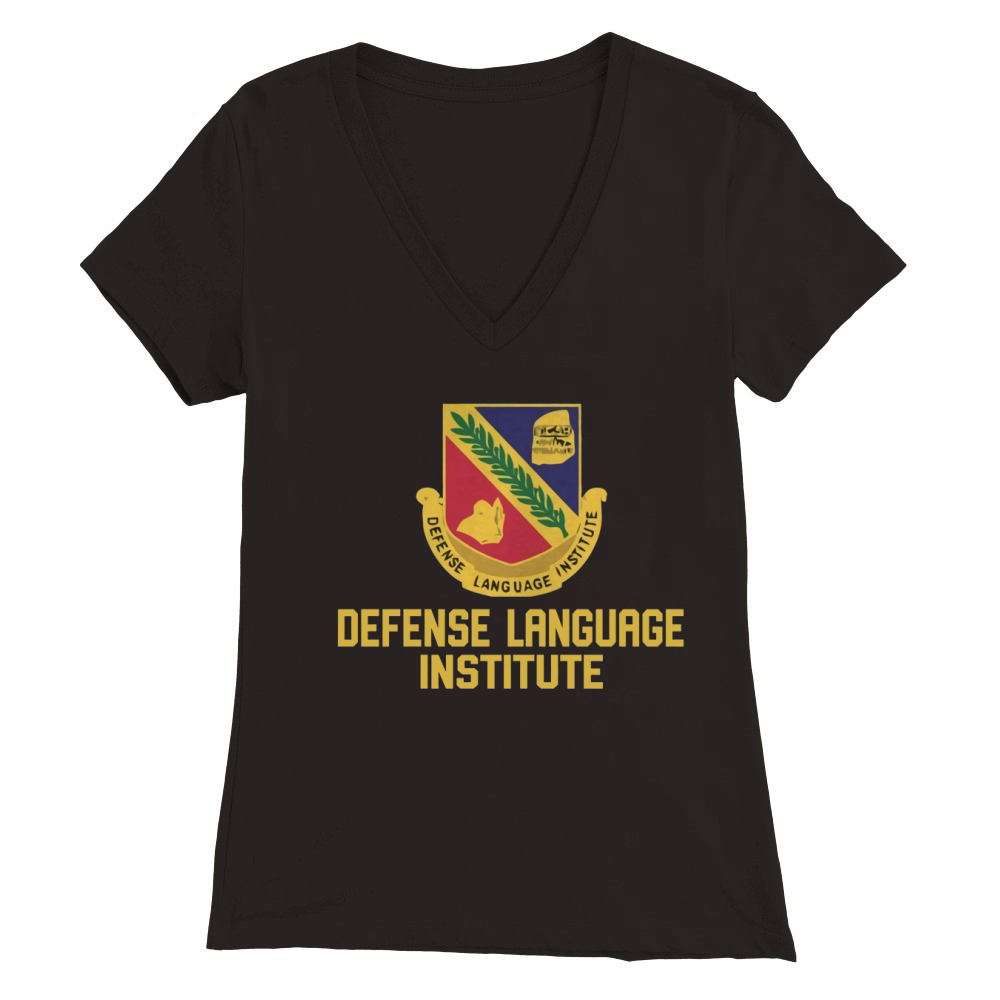 Defense Language Institute. Premium Womens V-Neck T-shirt