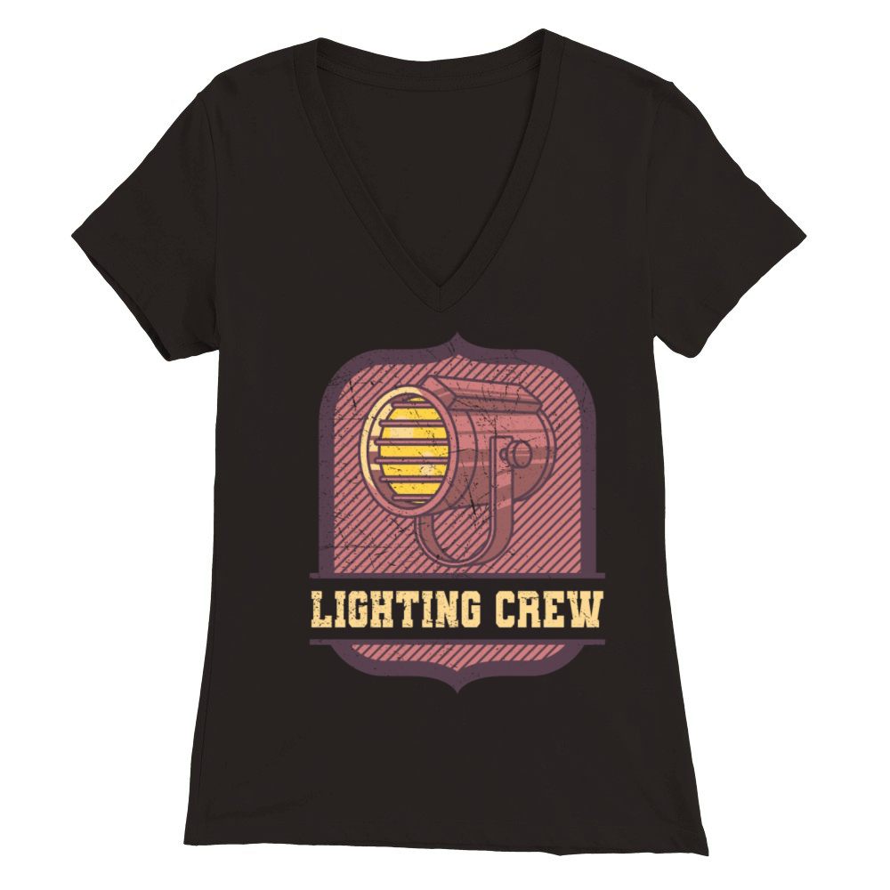 Lighting Crew Retro Light Tech Stage Crew Gifts Premium Womens V-Neck T-shirt