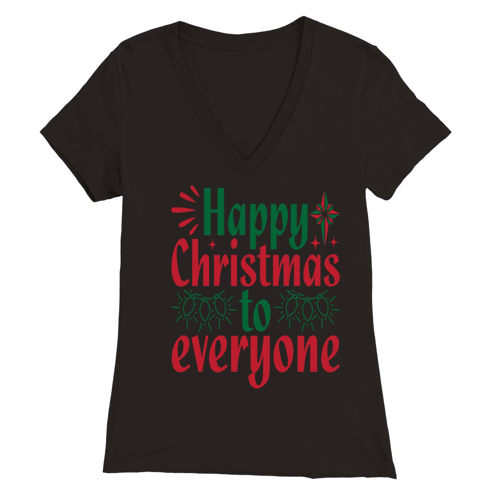 Merry Christmas Everyone Santa Premium Womens V-Neck T-shirt