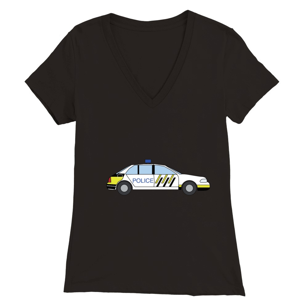 Police car vehicle Premium Womens V-Neck T-shirt