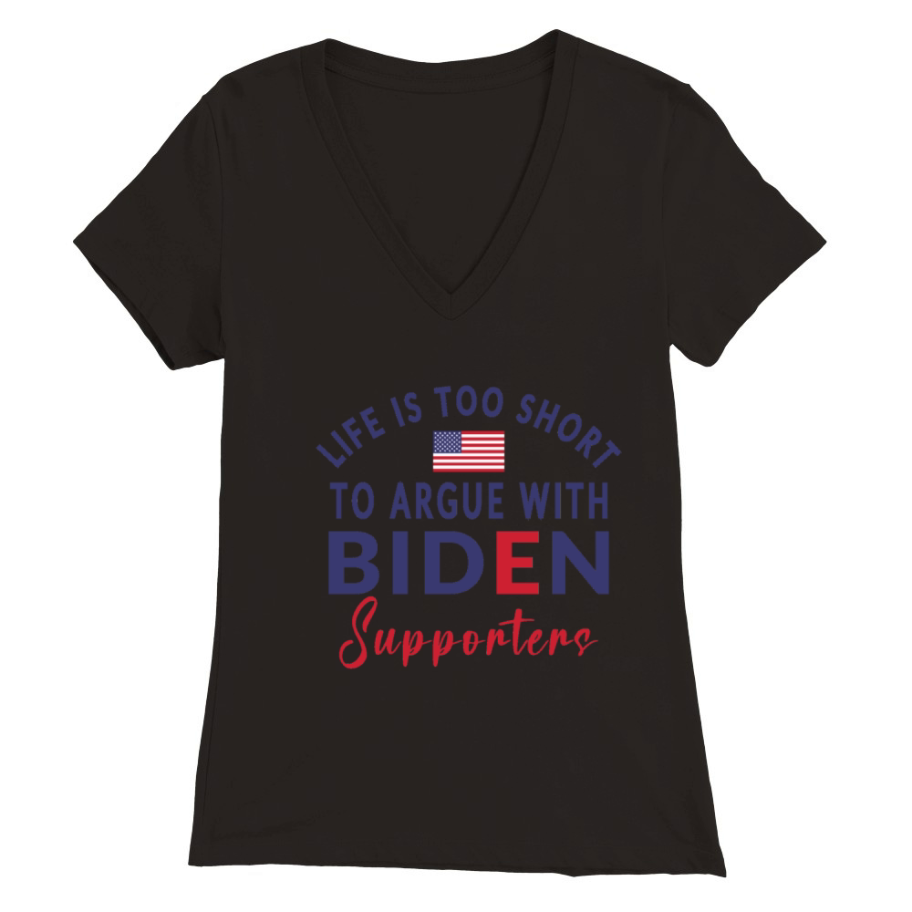 Sarcastic Anti Biden Supporters humor political Premium Womens V-Neck T-shirt