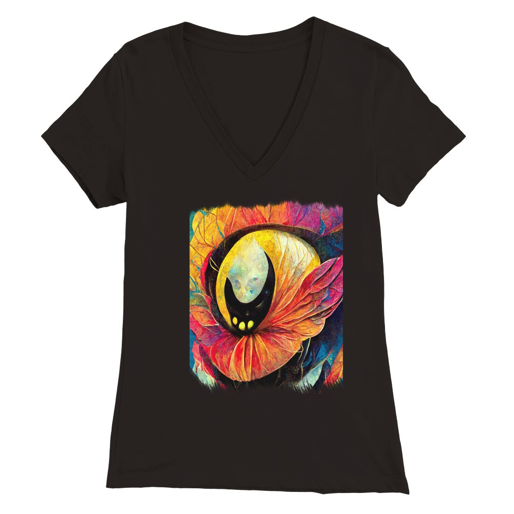 Vintage Alien Flower Art Premium Womens V-Neck T-shirt