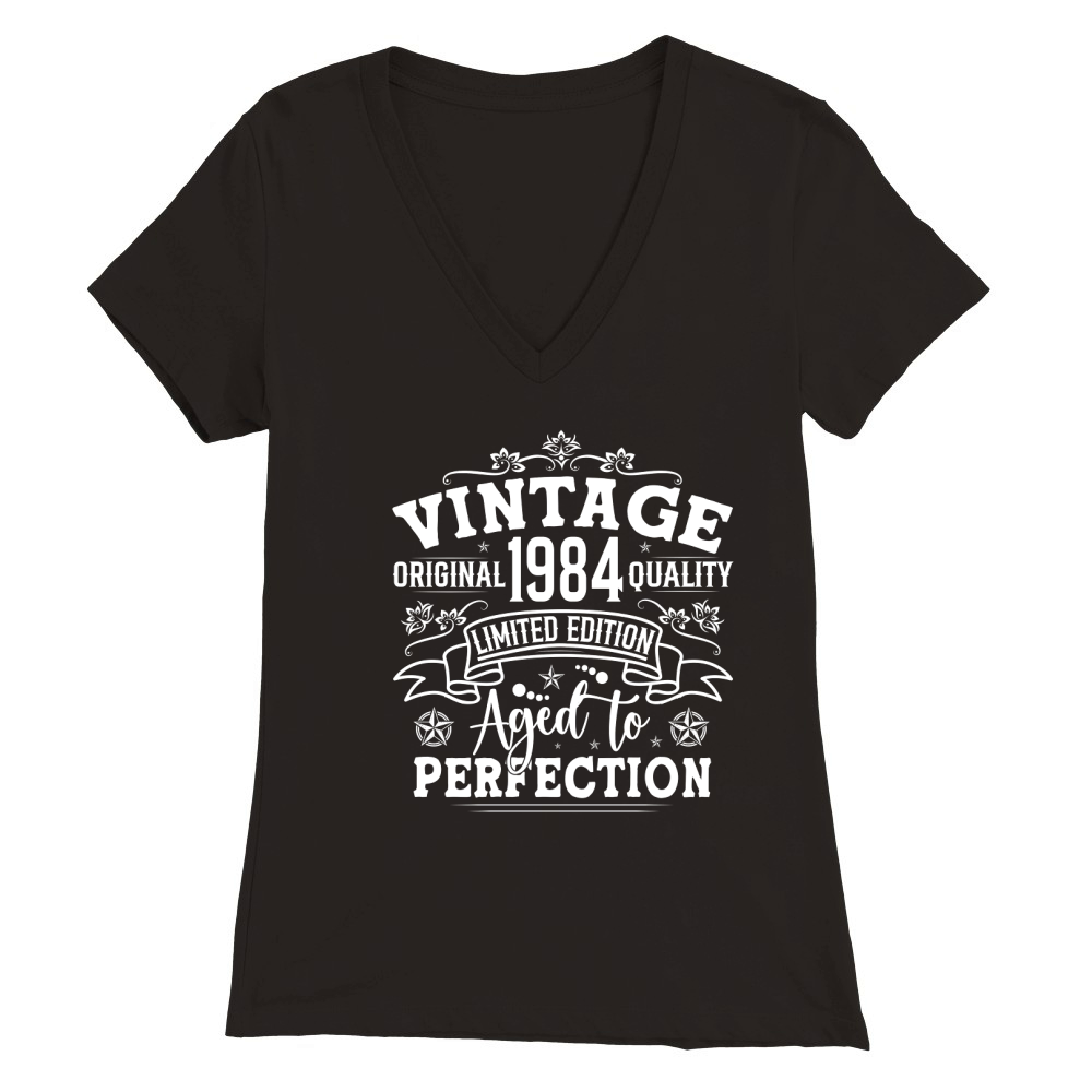 Vintage Birthday TShirt Design Bundle 1984 Premium Womens V-Neck T-shirt