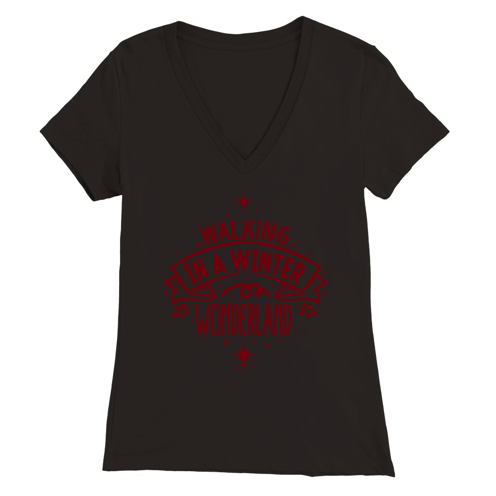 Walking in a winter wonderland Premium Womens V-Neck T-shirt